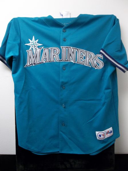 Majestic Adult Large Seattle Mariners Ken Griffey Jr. #24 Authentic Replica Teal Jersey