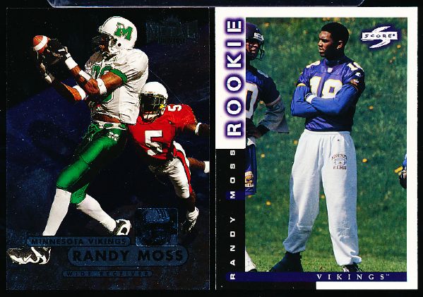 1998 Randy Moss Ftbl.- 2 Diff. Rookie Cards