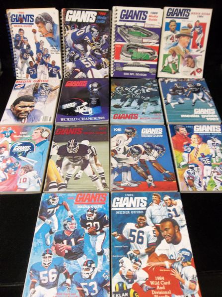 1978-’86 New York Giants Ftbl. Media Guides- 14 Diff.