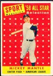 1958 Topps Bb- #487 Mickey Mantle All Star