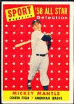 1958 Topps Bb- #487 Mickey Mantle All Star
