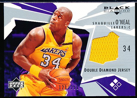 2002-03 Black Diamond Bskbl. “Double Diamond Jersey” #BD2-SO Shaquille O’Neal, Lakers- #121/250.