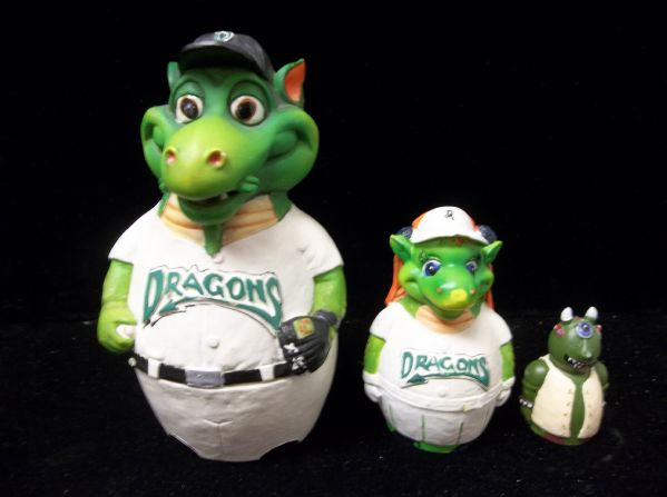 Associated Premium Corp Dayton Dragons Mascot Resin Nesting Dolls