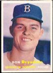 1957 Topps Bb- #18 Don Drysdale, Dodgers- Rookie! 