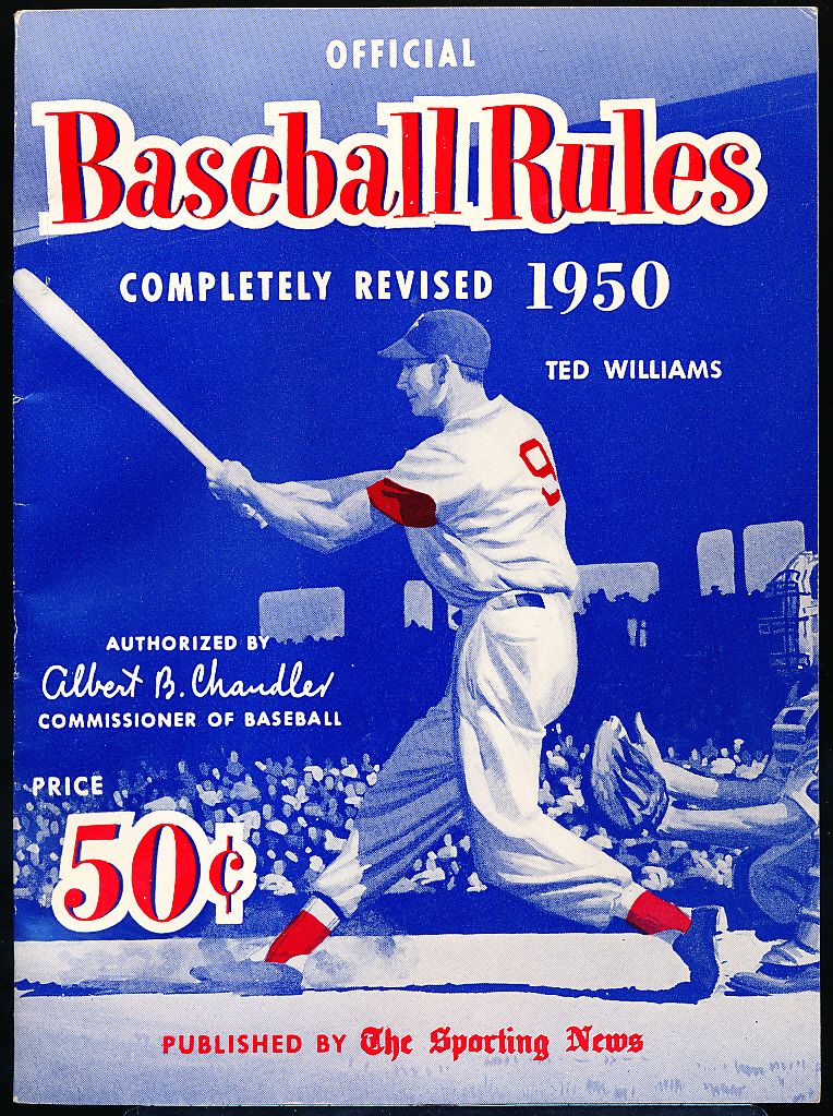 Lot Detail - 1950 The Sporting News Official Baseball Rules- Ted ...