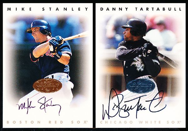 1996 Leaf Bb- “Autographs”- 2 Diff.- Danny Tartabull (White Sox) & Mike Stanley (Red Sox)