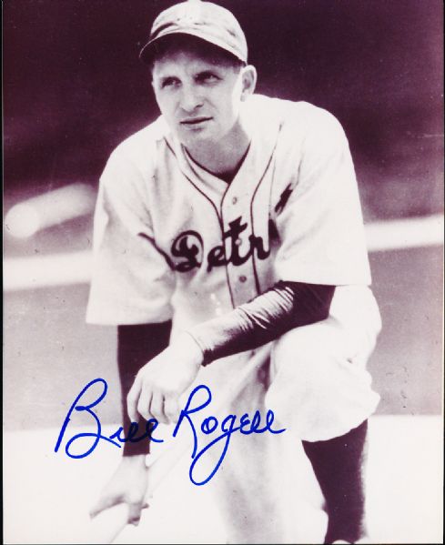 Bill Rogell Autographed Detroit Tigers Bsbl. B/W 8” x 10” Photo