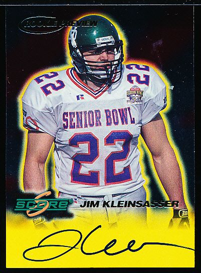 1999 Score Ftbl.- “Rookie Previews Autographs”- Jim Kleinsasser, Vikings (North Dakota)