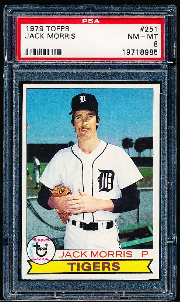 1979 Topps Bb- #251 Jack Morris, Tigers- PSA Graded NM-MT 8