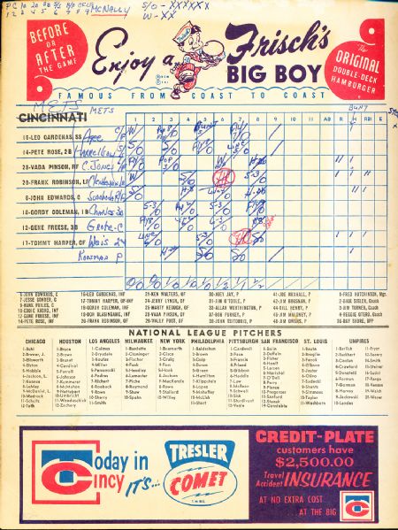 Lot Detail - 1963 Cincinnati Reds Bsbl. Scorecard- with Game 5 of the ...
