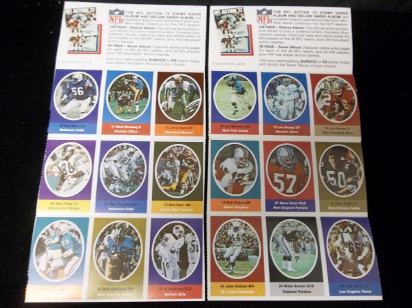 1972 Sunoco Opened Perforated 9-Stamp Packs- 15 Asst. Opened Packs