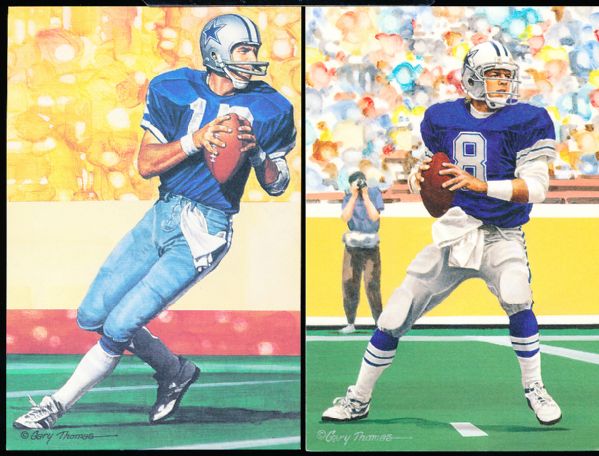 1989-2006 Unsigned Goal Line Art Pro Ftbl. HOF Cards- 6 Diff. Dallas Cowboys