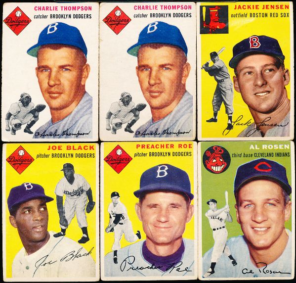 1954 Topps Bb- 6 Cards