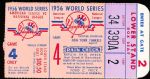 1956 Major League Baseball World Series Ticket Stub with Rain check- Brooklyn Dodgers @ New York Yankees Game 4