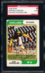 1974 Topps Bsbl. #369 Paul Lindblad, Athletics- Autographed- Certified/ Slabbed by SGC