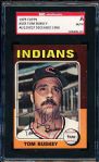 1975 Topps Bsbl. #403 Tom Buskey, Indians- Autographed- Certified/ Slabbed by SGC