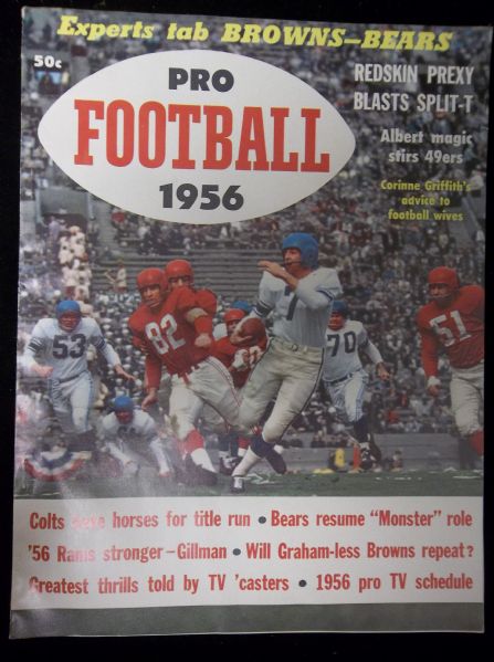 Pro Football 1956 Magazine- Ron Waller, Rams/West All-Stars Cover