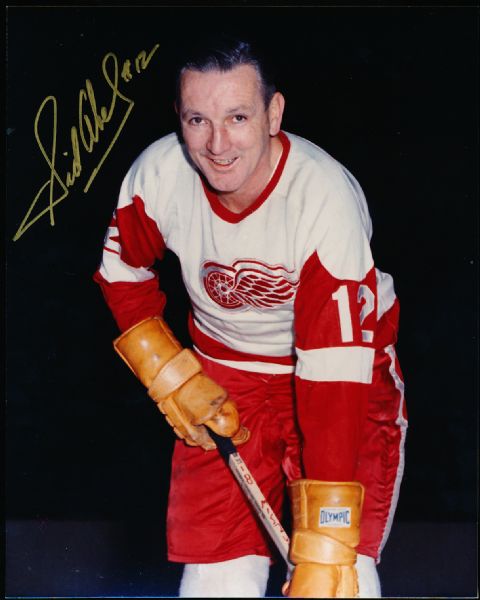 Sid Abel Autographed Detroit Red Wings 8” x 10” Color Hockey Photo