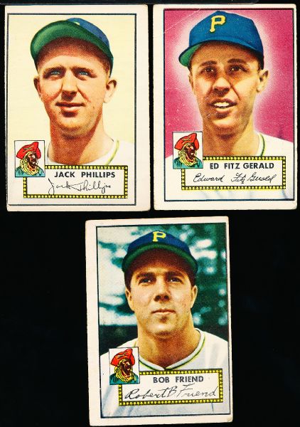 1952 Topps Baseball- Pitt. Pirates- 3 Cards