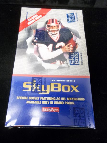 1992 Skybox Impact Football- 1 Unopened Jumbo Pack Box-