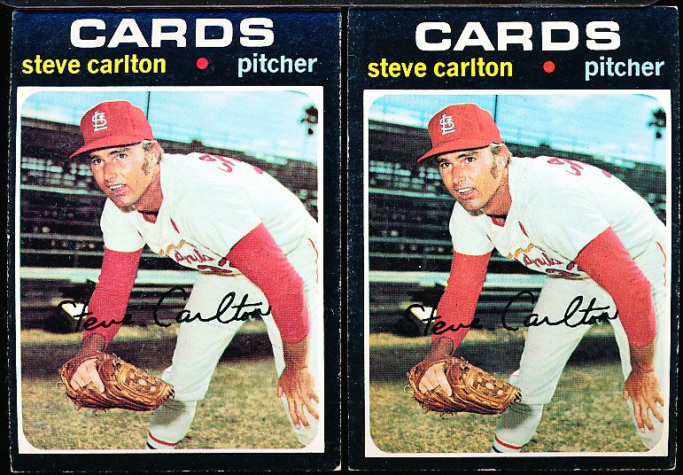 Lot - Steve Carlton 1971 Topps Baseball Card Number 55