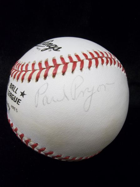 Paul Pryor, Umpire Autographed Official NL Chub Feeney Baseball- SGC Certified