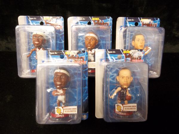 2007 Forever Mini Big Head Bobble Heads- 5 Diff. Cleveland Cavaliers