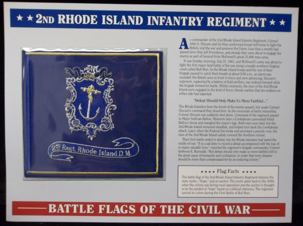 Willabee & Ward “Battle Flags of the Civil War”- 2nd Rhode Island Infantry Regiment Patch