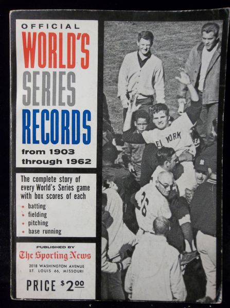 1963 The Sporting News Official World’s Series Records From 1903 to 1962