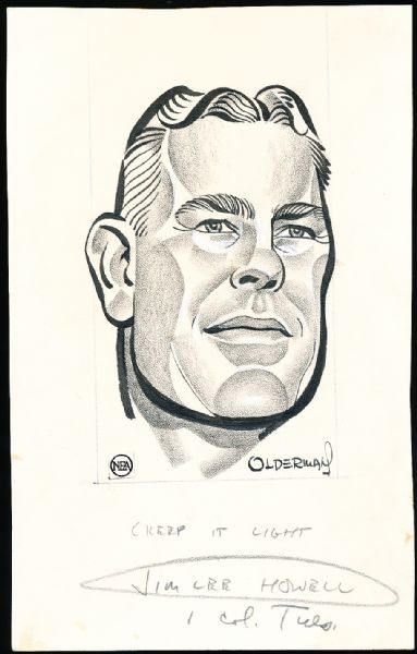 Murray Olderman Original 9” x 6” Art- Jim Lee Howell Portrait