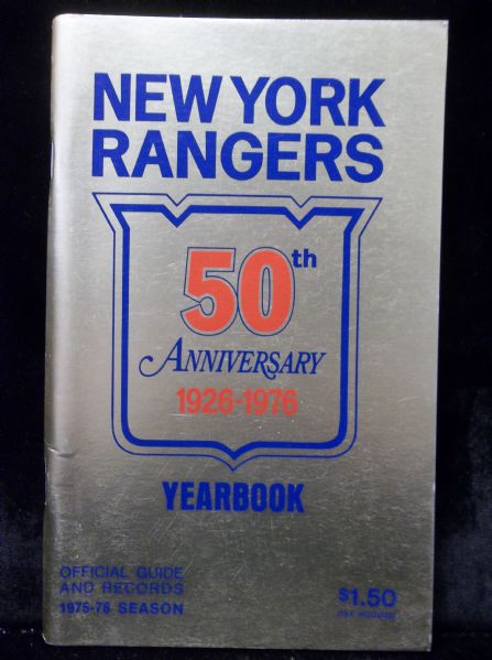 1975-76 New York Rangers Hockey Media Guide- 50th Anniversary!