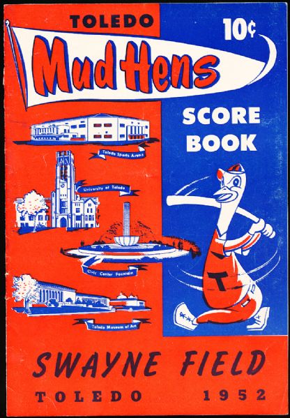 April 16, 1952 Louisville Colonels @ Toledo Mud Hens American Assn. Minor League  Bsbl. Program- Opening Day!