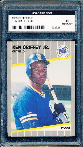 1989 Fleer Bb- #548 Ken Griffey Jr.- HGA Graded 10 Gem Mint