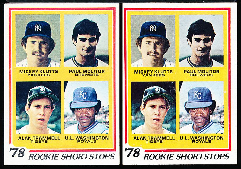 1978 Topps Baseball Alan Trammell / Paul Molitor Rookie Card 