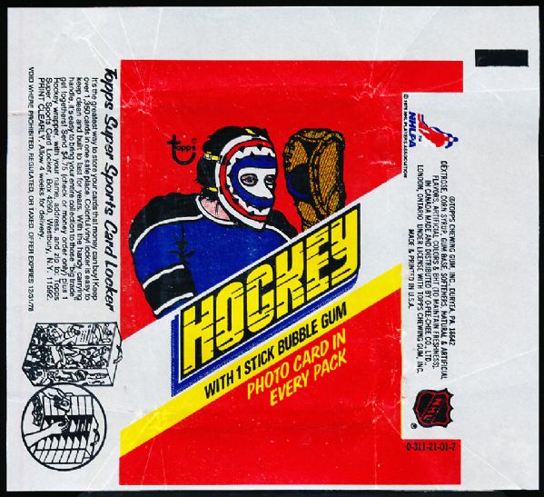 1977/78 Topps Hockey Wrappers- 34 Wrappers