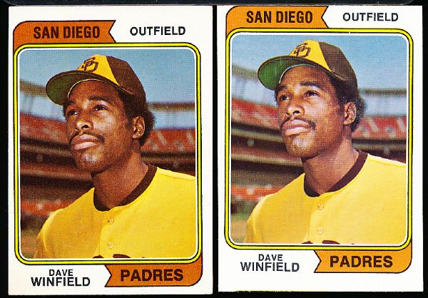 1974 Topps Bb - #456 Dave Winfield RC- 2 Cards