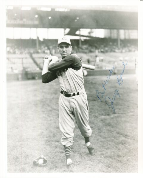 Jerry Lynch Autographed Cincinnati Reds Bsbl. B/W 8” x 10” Photo