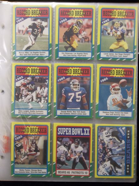 1986 Topps Football Complete Set of 396 in Pages