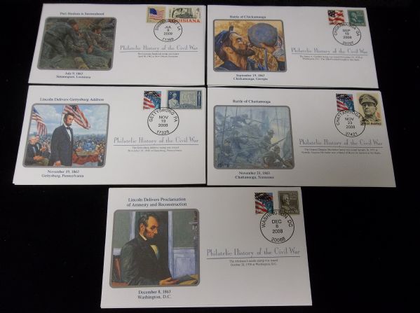 1990 Postal Commemorative Society Philatelic History of the Civil War Mort Kunstler FDC’s- 10 Diff.