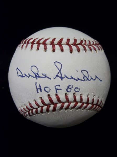 Duke Snider Autographed Official MLB (Allan Selig Commissioner) Baseball- Steiner Certified