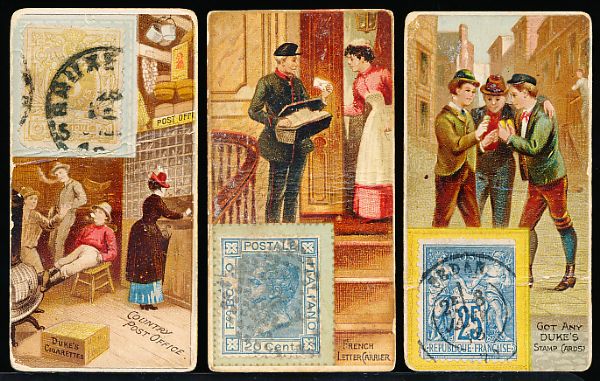 1880’s W. Duke Sons & Co. Duke’s Cigarettes “Postage Stamps” 1-7/16” x 2-3/4” Cards- 5 Diff.