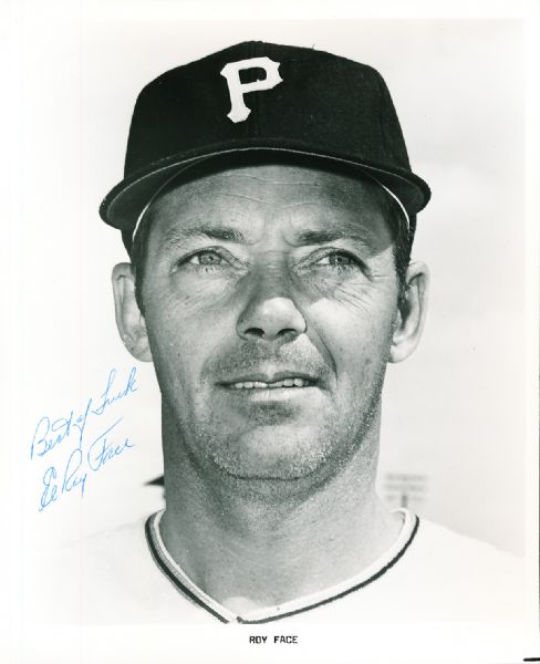 Roy Face Autographed Pittsburgh Pirates Bsbl. B/W 8” x 10” Photo