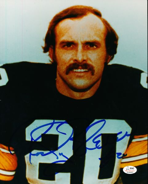 Rocky Bleier Autographed Pittsburgh Steelers Ftbl. Color 8” x 10” Photo- SGC Authenticated