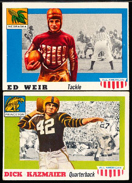 1955 Topps All American Fb- 2 Cards