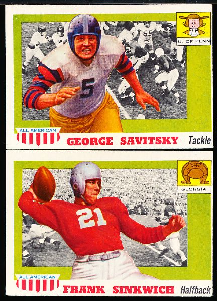 1955 Topps All American Fb- 2 Cards