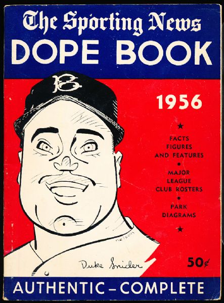 1956 The Sporting News Bsbl. Dope Book- Duke Snider Caricature on Cover