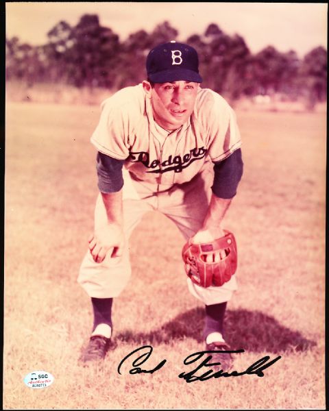 Carl Furillo Autographed Brooklyn Dodgers Bsbl. Color 8” x 10” Photo- SGC Authenticated