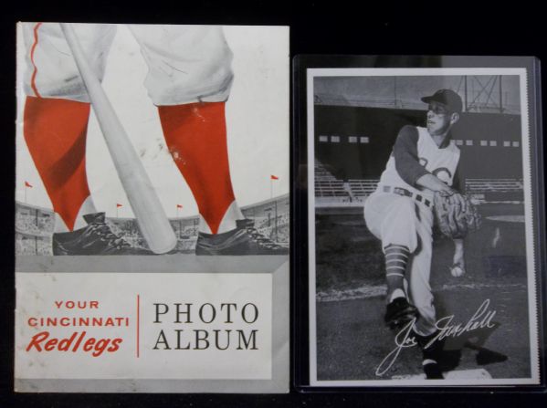 1957 Sohio Cincinnati Redlegs Album with 9 Photos- Most Attached Inside