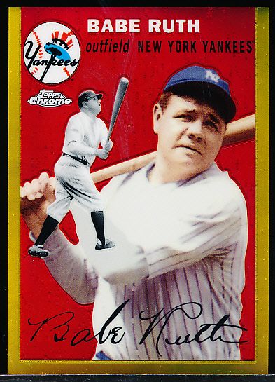 2009 Topps Bb- “Babe Ruth Gold Chrome” Target Factory Set Exclusive- #3 of 3 Babe Ruth, Yankees