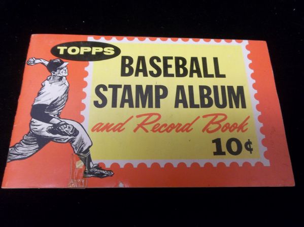 1962 Topps Baseball Stamp Album with 125 stamps affixed